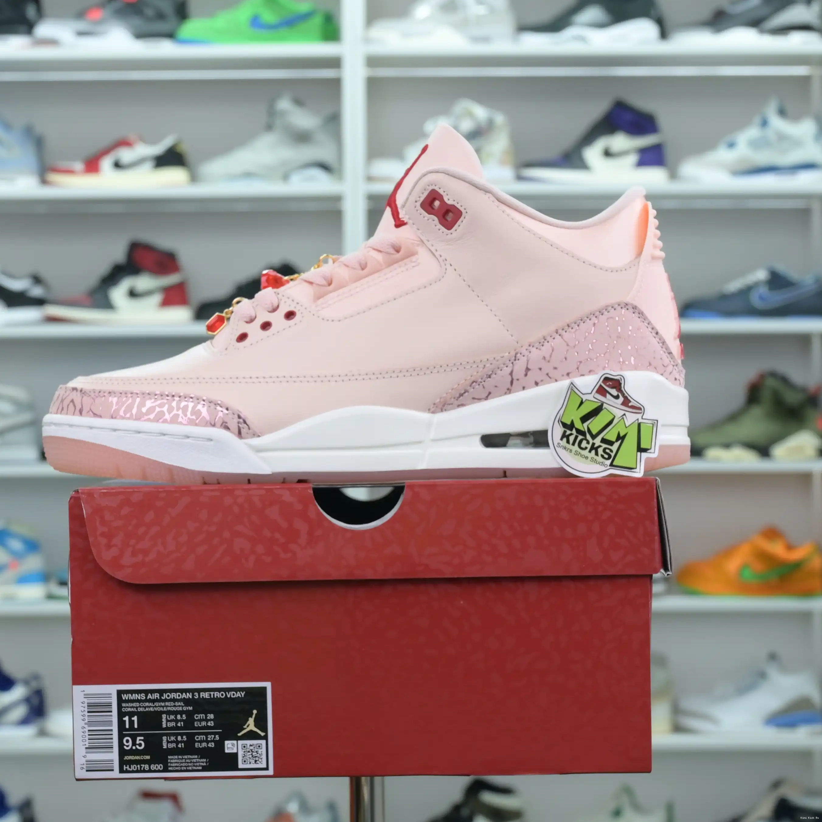 Jordan Kimikick Jordan Day Air 3 Valentine's 0824
